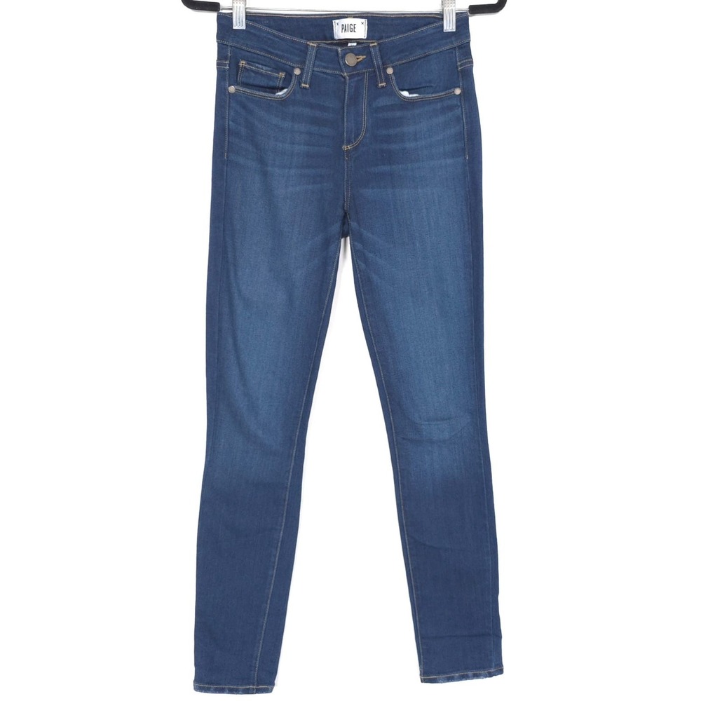 PAIGE Jeans Women 27 High Rise Straight Dark Wash Denim Skyline Skinny
